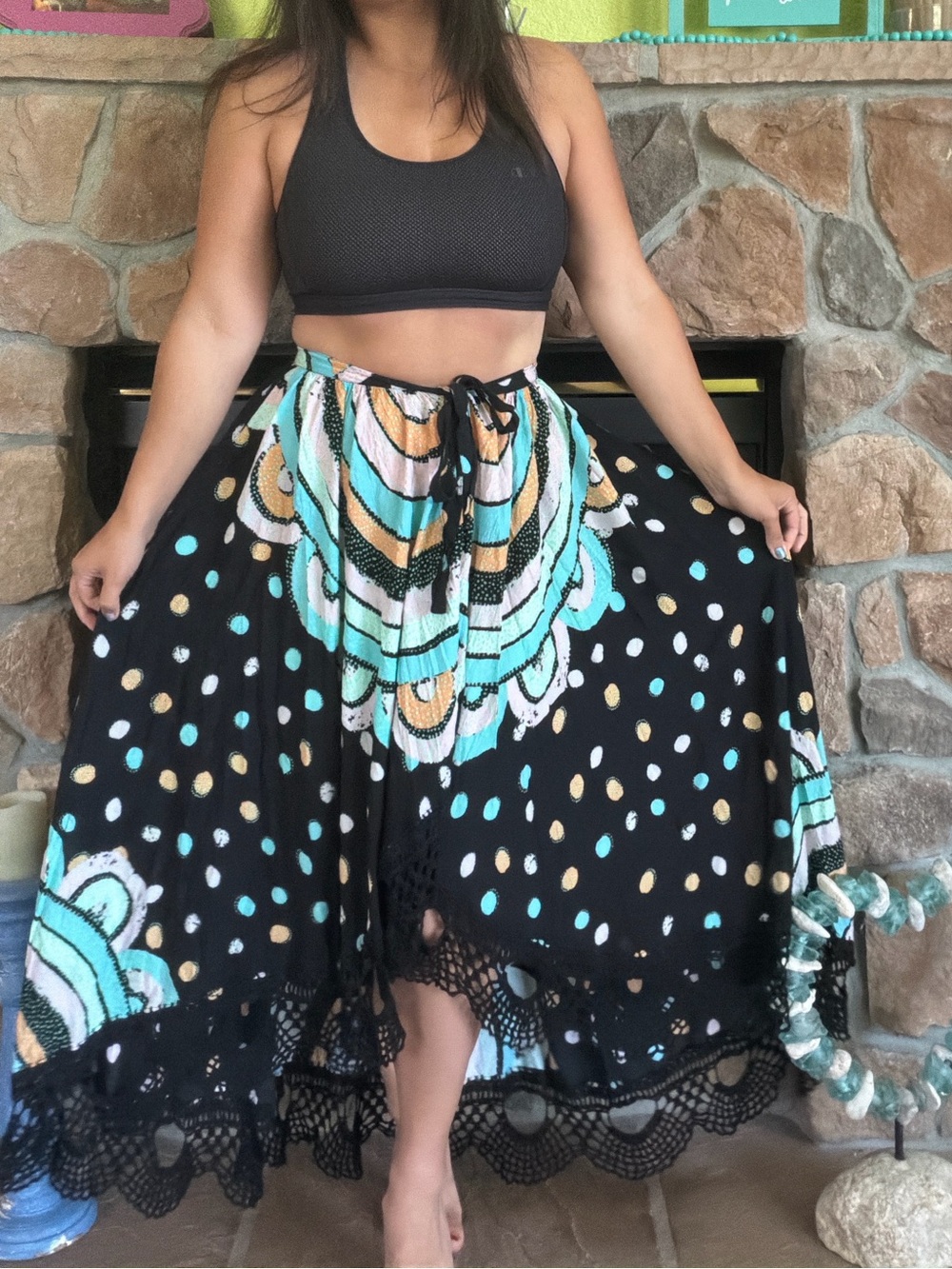 Free people Bali over the rainbow skirt
